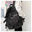 Рюкзак для дівчинки шкільний з бантиками стильний Rentegner водонепроникний чорний (AV323), фото 5