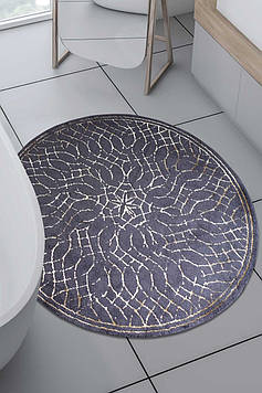 Килимок для ванної кімнати круглої форми ворсовий бавовняний натуральний діаметр Ø 120 см Туреччина C&W