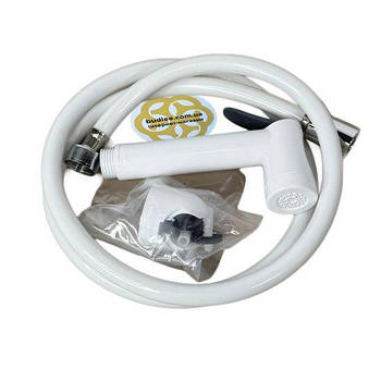 Гігієнічний змішувач для душу Somnium 1/2", пластик, ПВХ шланг, білий Sanpreis