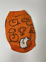 Оранжевый свитер с узором для собак Размер XL