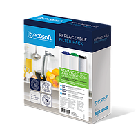 Покращенний комплект картриджів Ecosoft  для потрійного фільтра (комплект картриджів для очищення води)