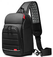 Однолямочный рюкзак Eurcool EC-1901 городской влагостойкий USB 7л черный
