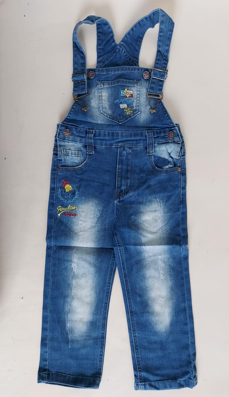 Джинсовий дитячий напівкомбінезон для дівчинки, фото 1