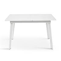 Белый обеденный кухонный стол раскладной прямоугольный 120*75 см на кухню в современном стиле Этна дуб белый