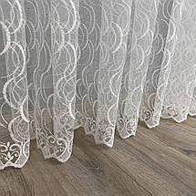 Білий фатинова тюль з вишивкою №8127у дитячу, спальню на гурт, фото 3
