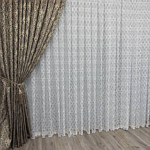 Білий фатинова тюль з вишивкою №8127у дитячу, спальню на гурт, фото 4