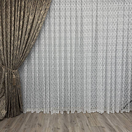 Білий фатинова тюль з вишивкою №8127у дитячу, спальню на гурт, фото 1