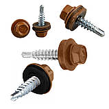 Покрівельні саморізи 4,8х19мм Wkret-Met Klimas WF колір RAL 8003 для профнастилу та металочерепиці до металу упаковка 250 штук, фото 2