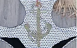 Жіночий суцільний купальник в горошок і відкритий спиною, фото 7
