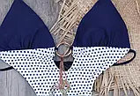 Жіночий суцільний купальник в горошок і відкритий спиною, фото 9