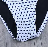 Жіночий суцільний купальник в горошок і відкритий спиною, фото 8