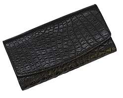 Гаманець зі шкіри крокодила Ekzotic Leather Чорний (cw 95_2)