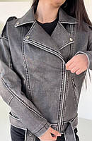 Женская куртка (осень, весна) из качественной эко кожи на подкладке 48-52 oversized