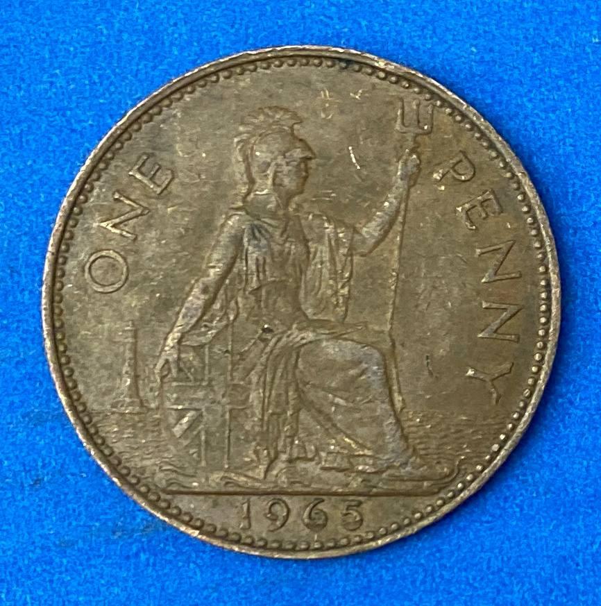 Монета Великобританії 1 пені 1962-67 рр., фото 1