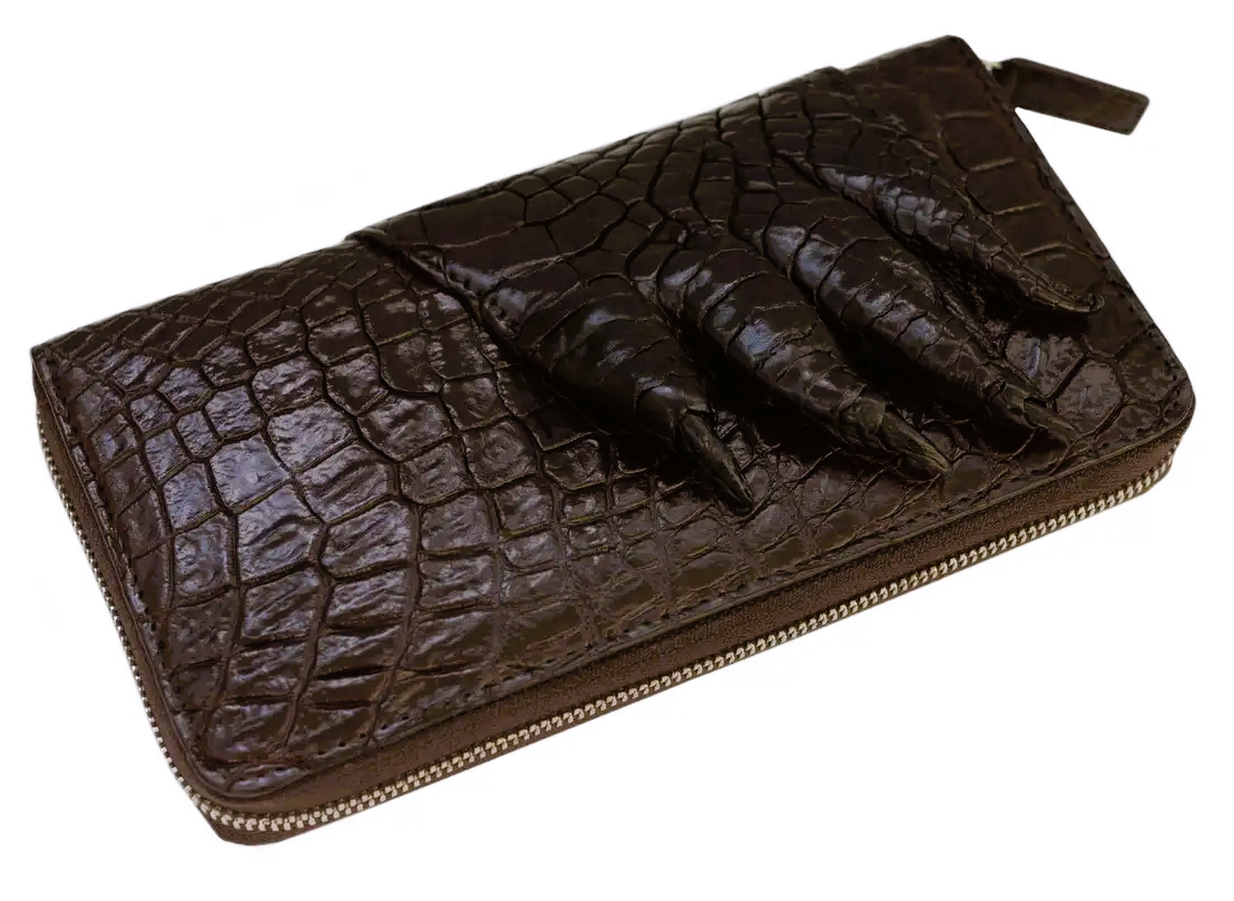 Гаманець-клатч із натуральної шкіри крокодила Ekzotic Leather Коричневий (cw 28)