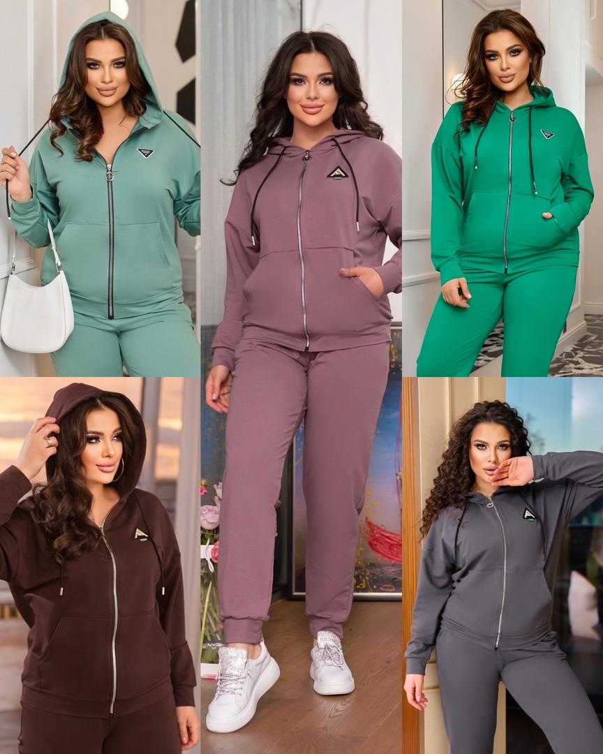 Жіночий спортивний костюм прогулянковий Шоколад, Фрез, Оливка, Трава, Графіт, фото 1