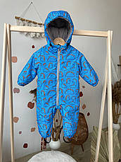 Дитячий демісезонний весняний осінній комбінезон 80 86 92 98 комбінезон з капюшоном, фото 3