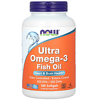 Now Ultra Omega-3 Fish Oil Омега рыбий жир, 180 капсул