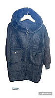 Альпака Жіноча кофта куртка бомбер із натуральної вовни  з хутром Размер 50-58