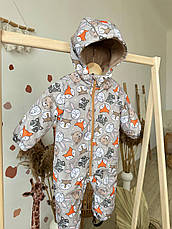 Дитячий демісезонний весняний осінній комбінезон 80 86 92 98 комбінезон з капюшоном, фото 3