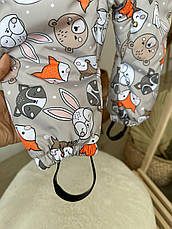 Дитячий демісезонний весняний осінній комбінезон 80 86 92 98 комбінезон з капюшоном, фото 4