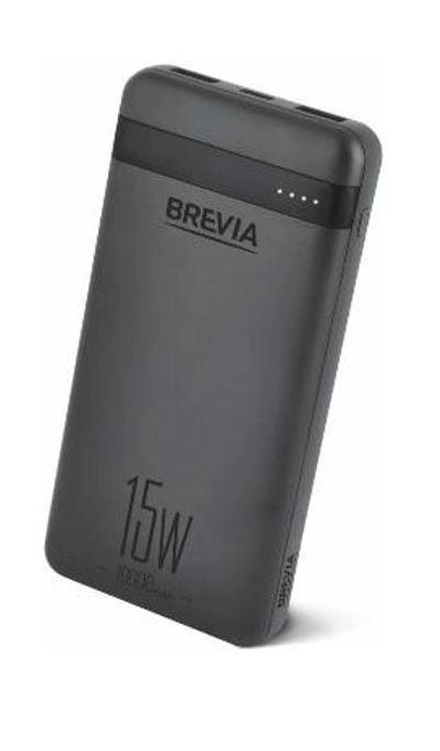 Універсальна мобільна батарея brevia 10000 mAh 15W — зовнішній акумулятор, фото 1