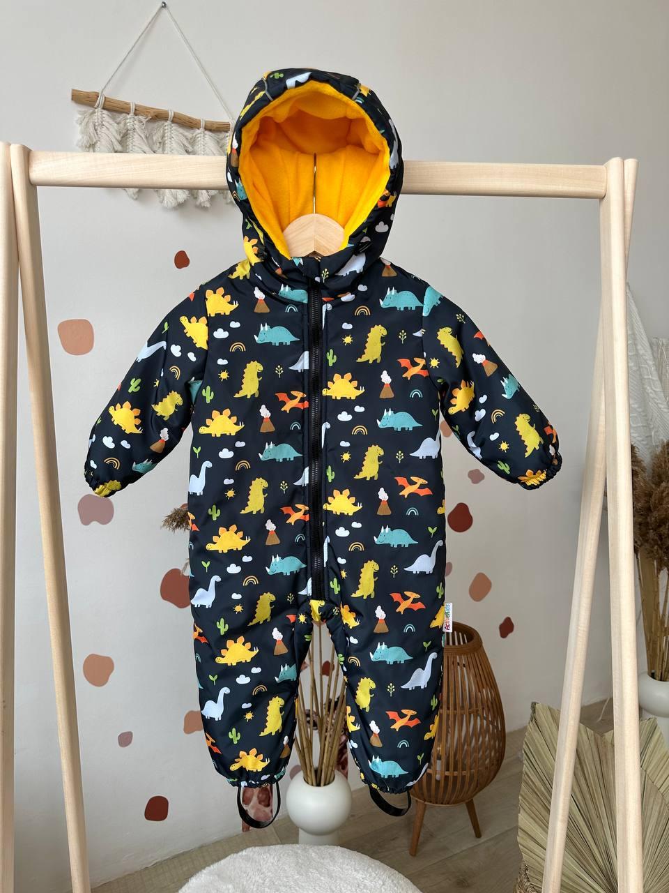 Дитячий демісезонний весняний осінній комбінезон 80 86 92 98 комбінезон з капюшоном