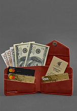 Шкіряні гаманці ручної роботи для дівчат, жіночий якісний гаманець на кнопці Кораловий