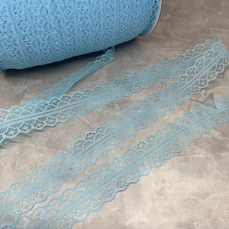 Мереживо Сітка 3 см , колір блакитний, метр, Блакитний, фото 1