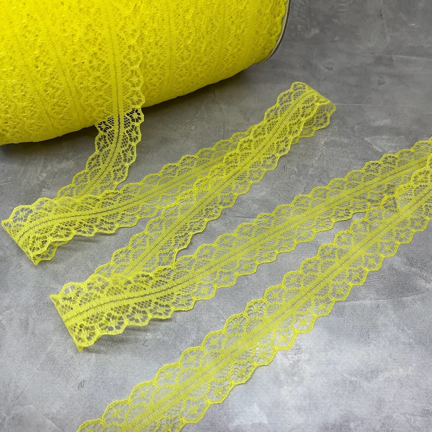 Мереживо Сітка 3 см , колір жовтий, метр, Жовтий, фото 1