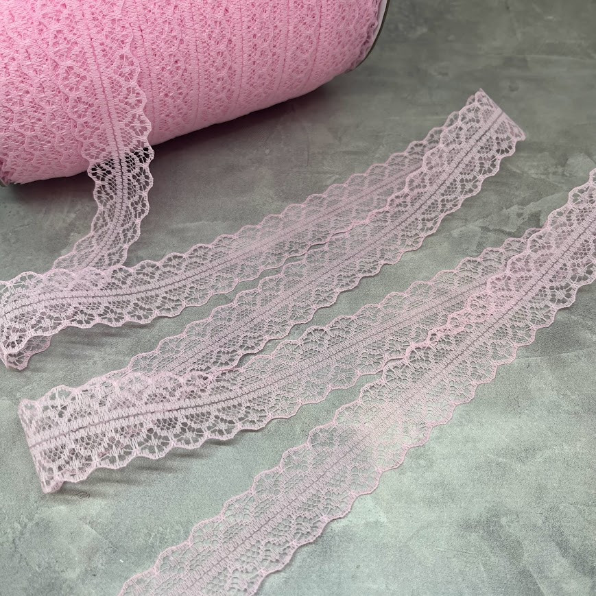 Мереживо Сітка 3 см , колір рожевий, метр, Рожевий, фото 1