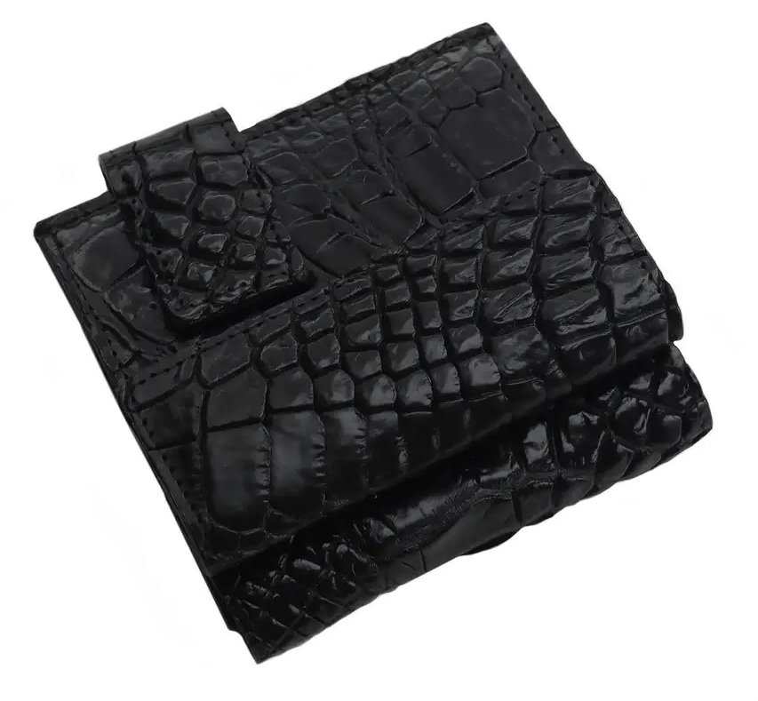 Гаманець зі шкіри крокодила Ekzotic Leather Чорний (cw 91)