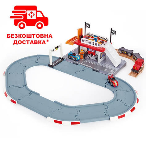 Автотрек Hape Гоночна траса та станція (E3734), фото 1
