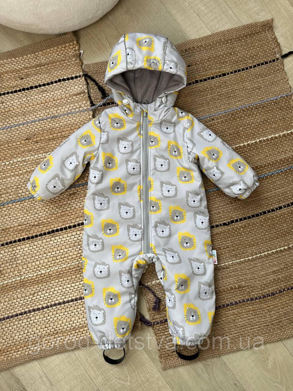 Дитячий демісезонний комбінезон з капюшоном Trendy від року розмір 80 86 92 98 Весна Осінь