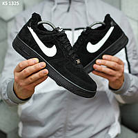 Зимние мужские кроссовки Nike Air Force 1 07 Mid LV8 (чорно/білі) ЗИМА