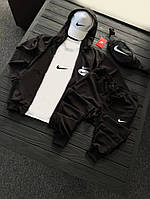 Комплект костюм Nike + бананка та кепка колір чорний, білий.