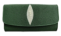 УЦІНКА!Гаман зі шкіри ската Ekzotic Leather Темно-зелений (stw 134)
