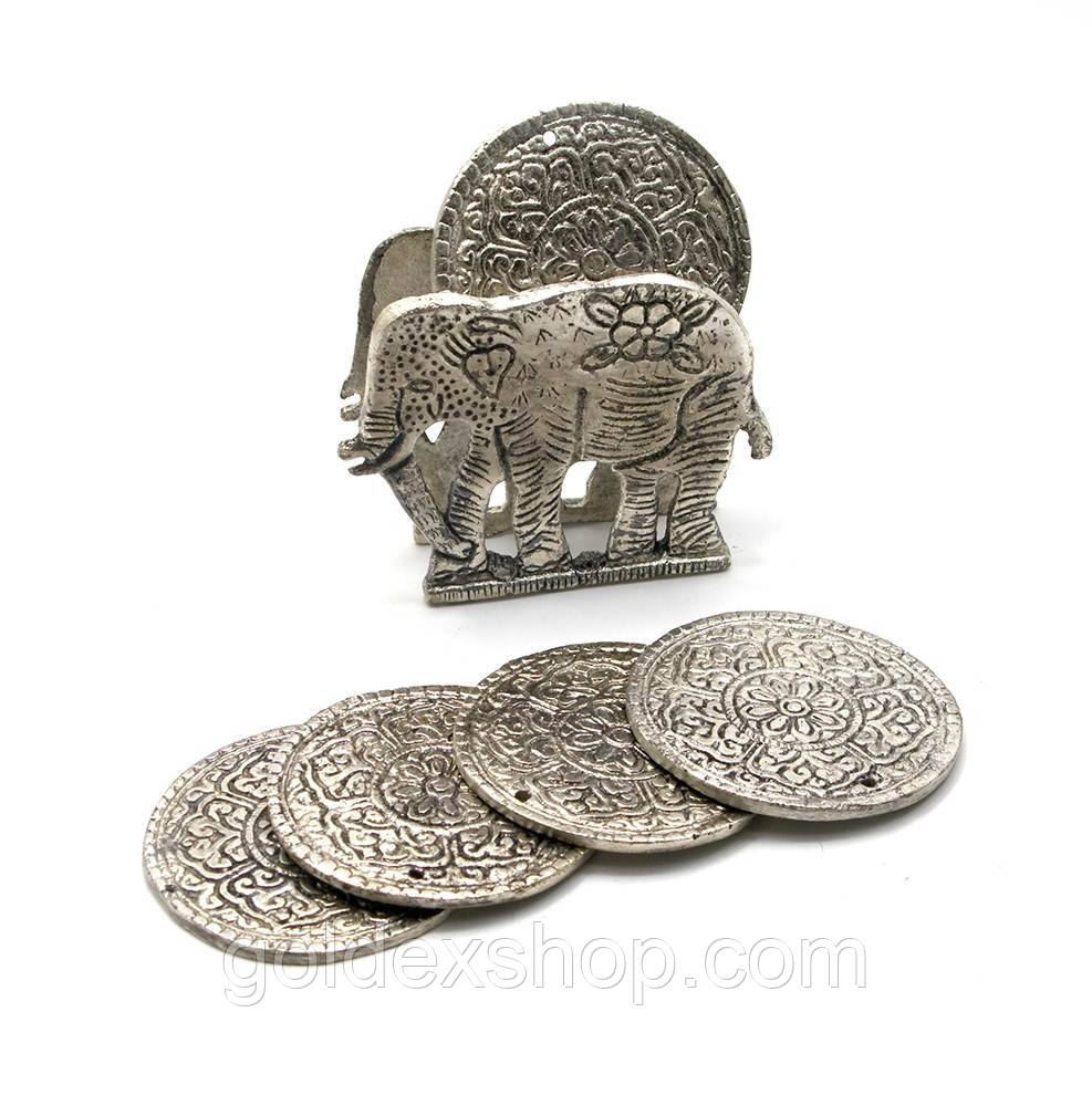 Підстаканники "Слон" (н-р 6 шт) метал (10,5х8,5х4 см) (Непал)