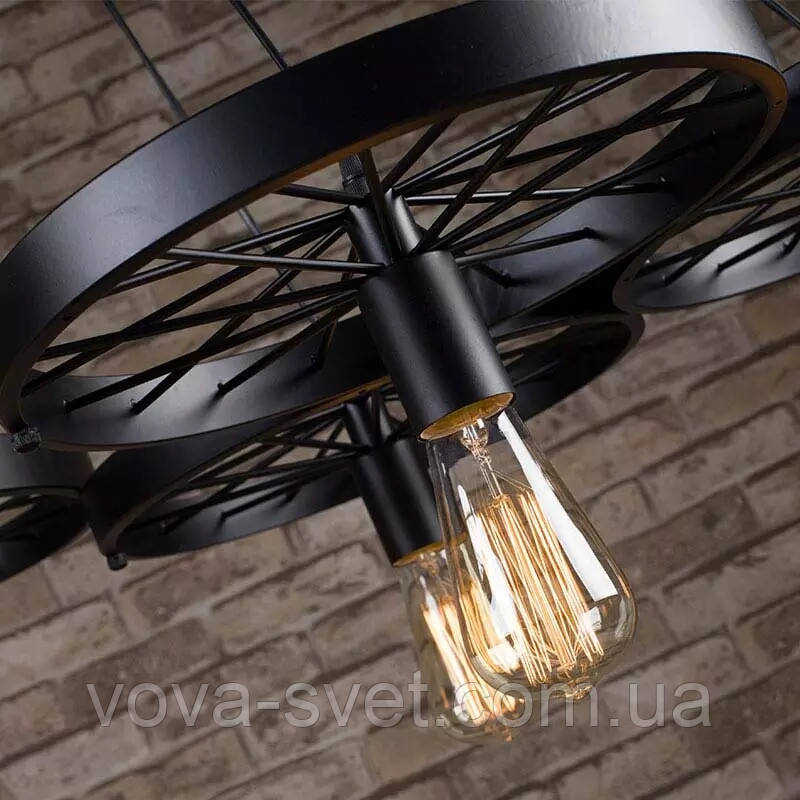 Подвесной светильник LOFT [ Wheel ] (6 Lamp Edisons) - фото 6 - id-p387873765