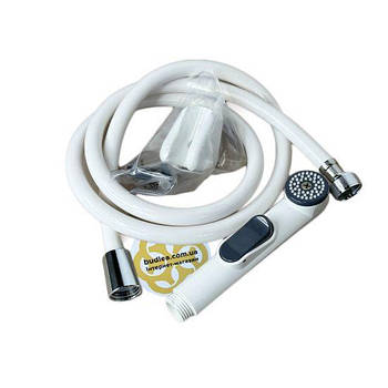 Гігієнічний душ для унітазу Qualis 1/2", пластик, ПВХ шланг, білий Sanpreis