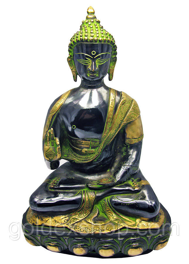 Статуетка Будди в позі лотоса бронзовий (h-37 см)
