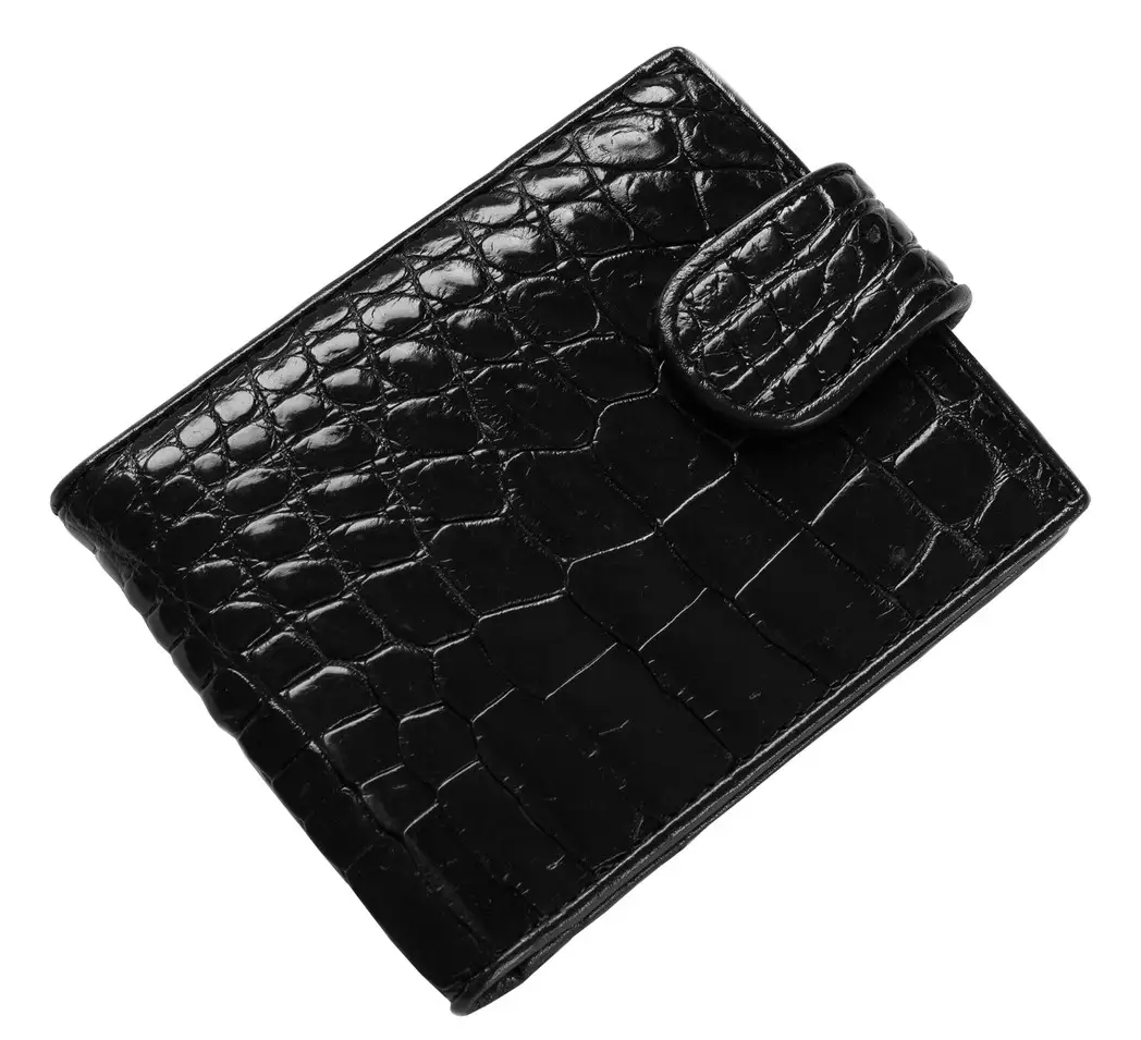 Гаманець зі шкіри крокодила Ekzotic Leather Чорний (cw34_1)