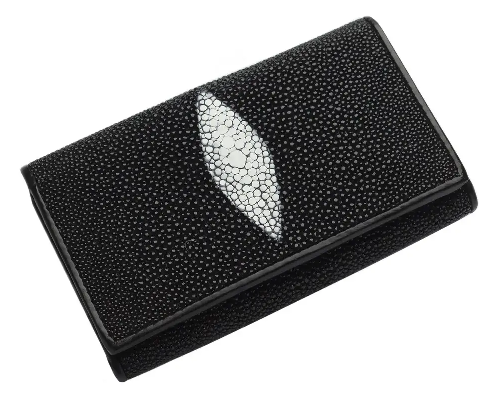 Ключниця зі шкіри морського скату Ekzotic Leather Чорна (stk 01), фото 1