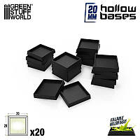 Hollow Plastic Bases - Square 20 mm