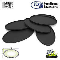 Hollow Plastic Bases - BLACK Oval 90x52mm