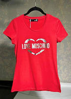 Футболка женская красная брендовая Love Moschino