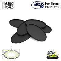 Hollow Plastic Bases - BLACK Oval 60x35mm