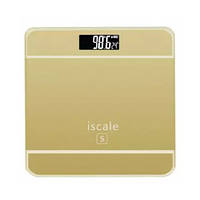 Весы напольные электронные iScale 2017D 180кг (0,1кг), с температурой, Бытовые весы. Цвет: золотой