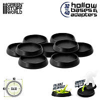 Hollow Plastic Bases - BLACK 40mm