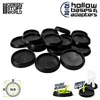 Hollow Plastic Bases - BLACK 32mm